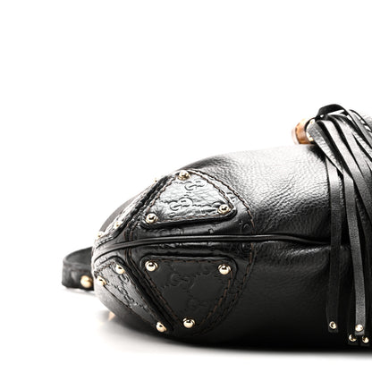 Gucci Calfskin Medium Indy Top Handle Hobo Black 9 of 10
