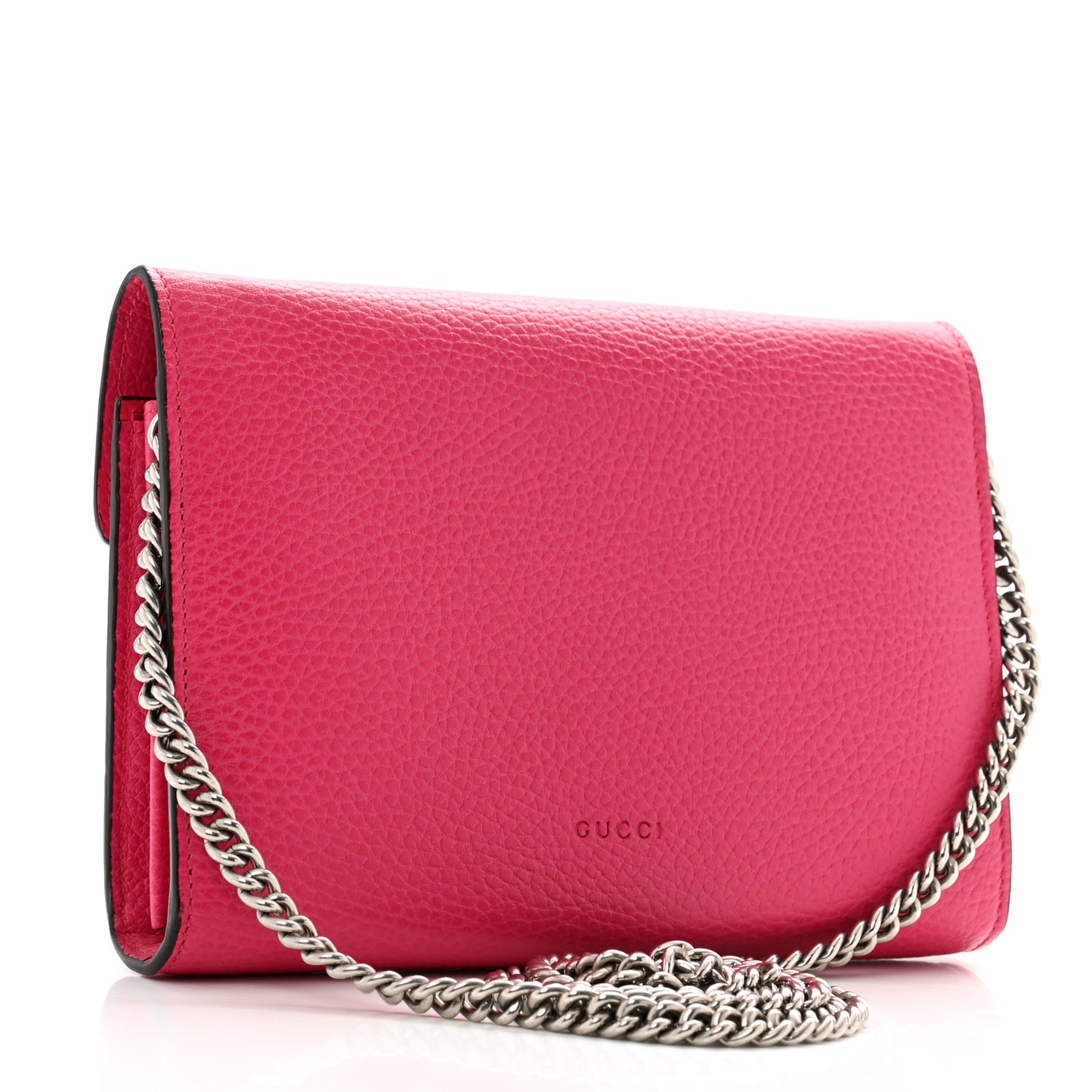 Dollar Calfskin Crystal Mini Dionysus Chain Wallet Box Pink