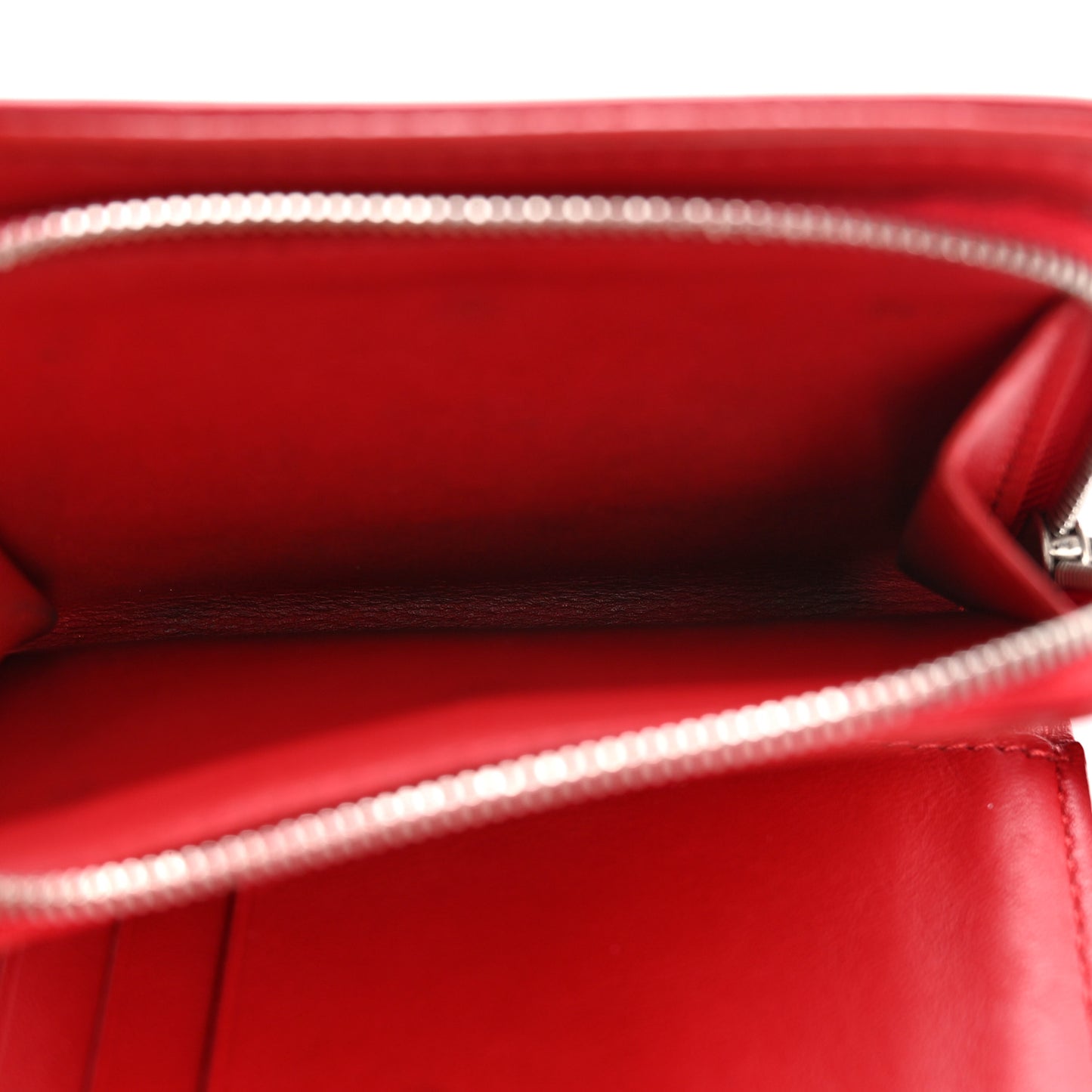 Calfskin New Wave Compact Zip Wallet Rouge