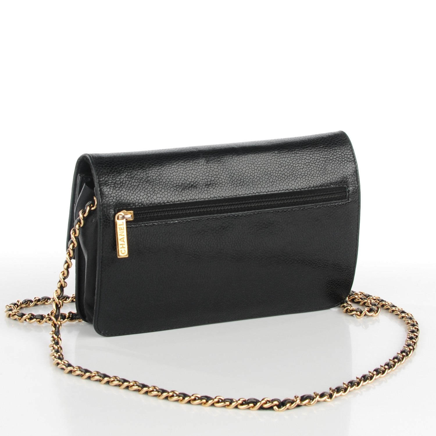Chanel Caviar Timeless CC Wallet On Chain WOC Black 3 of 15