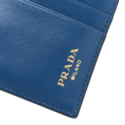 Prada Vitello Move Triangle Bi-Fold Wallet Cobalto 6 of 9