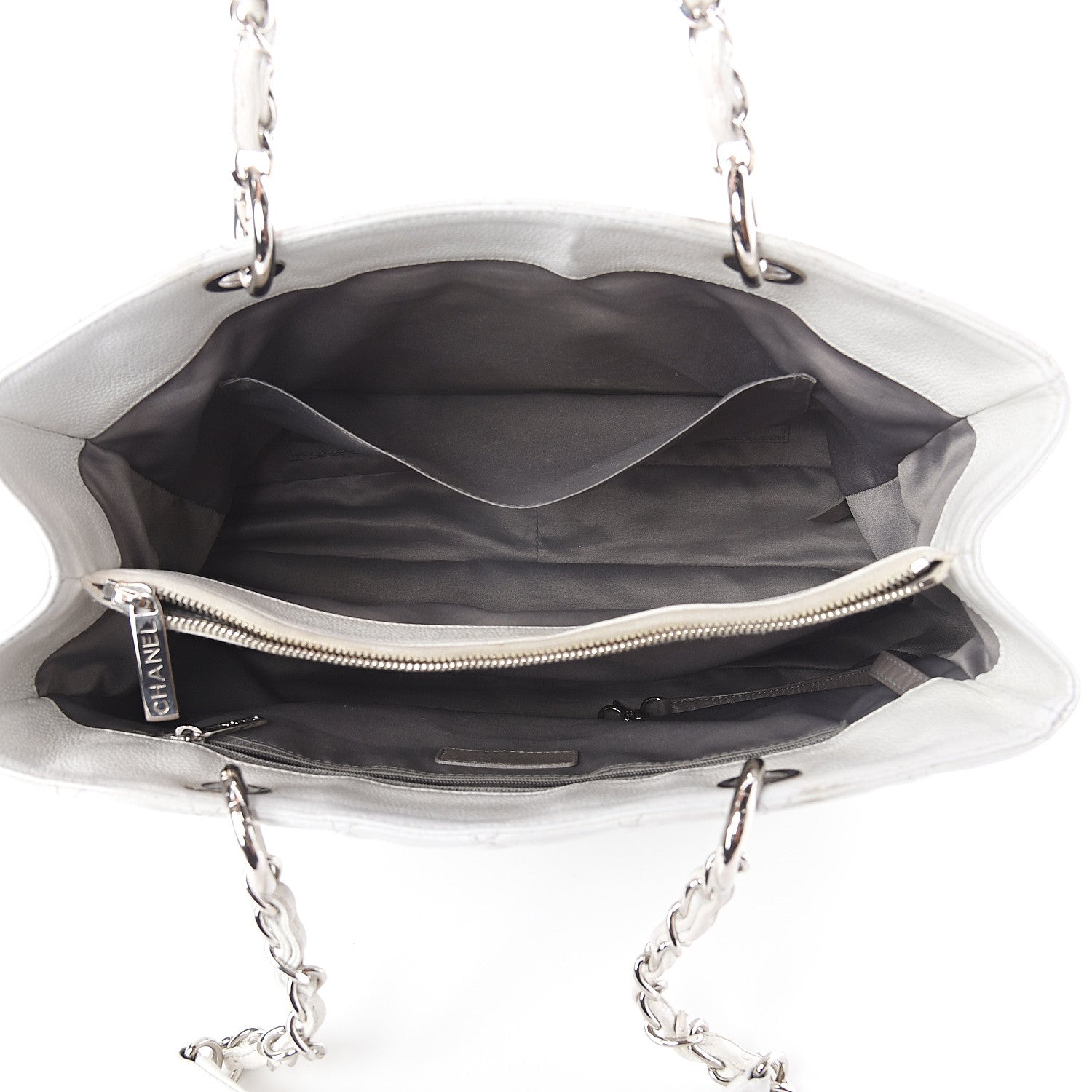Chanel Caviar Quilted Grand Shopping Tote GST White 4 of 11