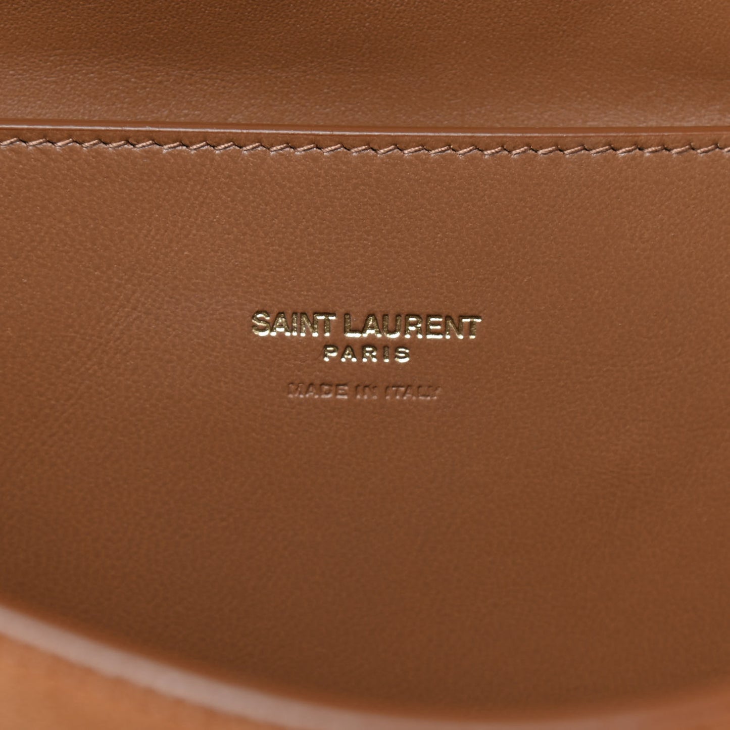 Smooth Calfskin Suede Medium Reversible Monogram Kate Satchel Light Ochre