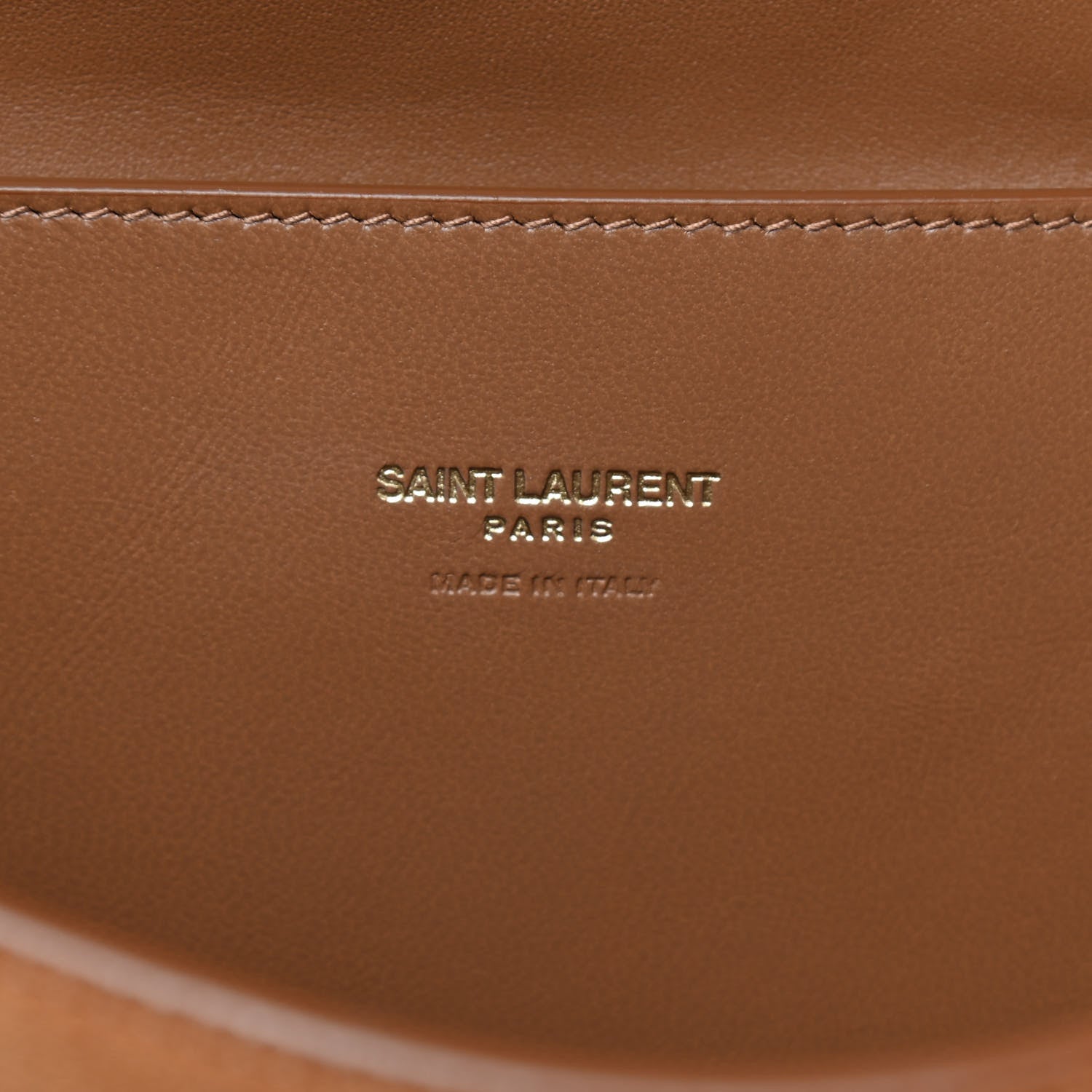 Saint Laurent Smooth Calfskin Suede Medium Reversible Monogram Kate Satchel Light Ochre 11 of 12