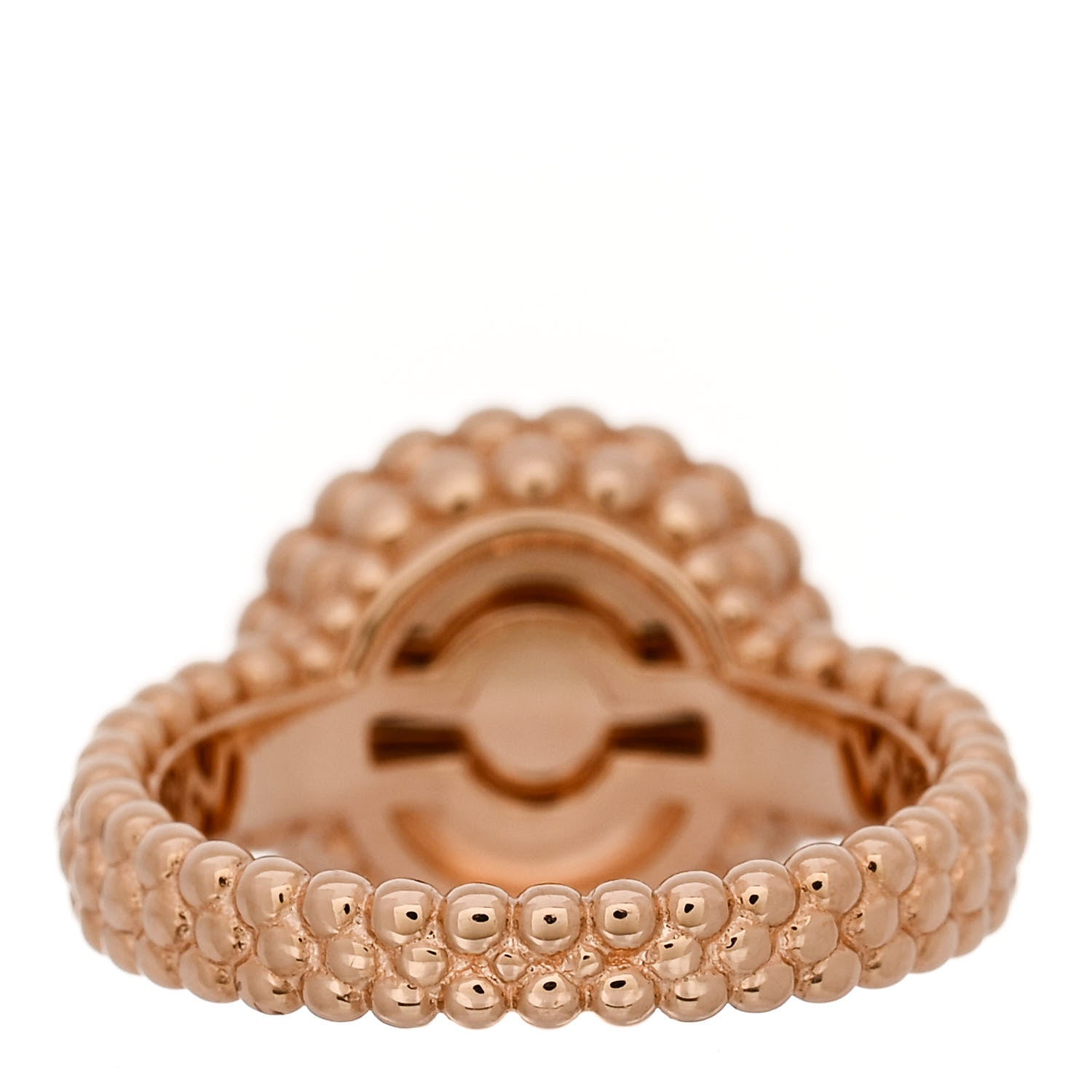 Van Cleef & Arpels 18K Rose Gold Carnelian Perlee Couleurs Ring 48 4.5 3 of 5