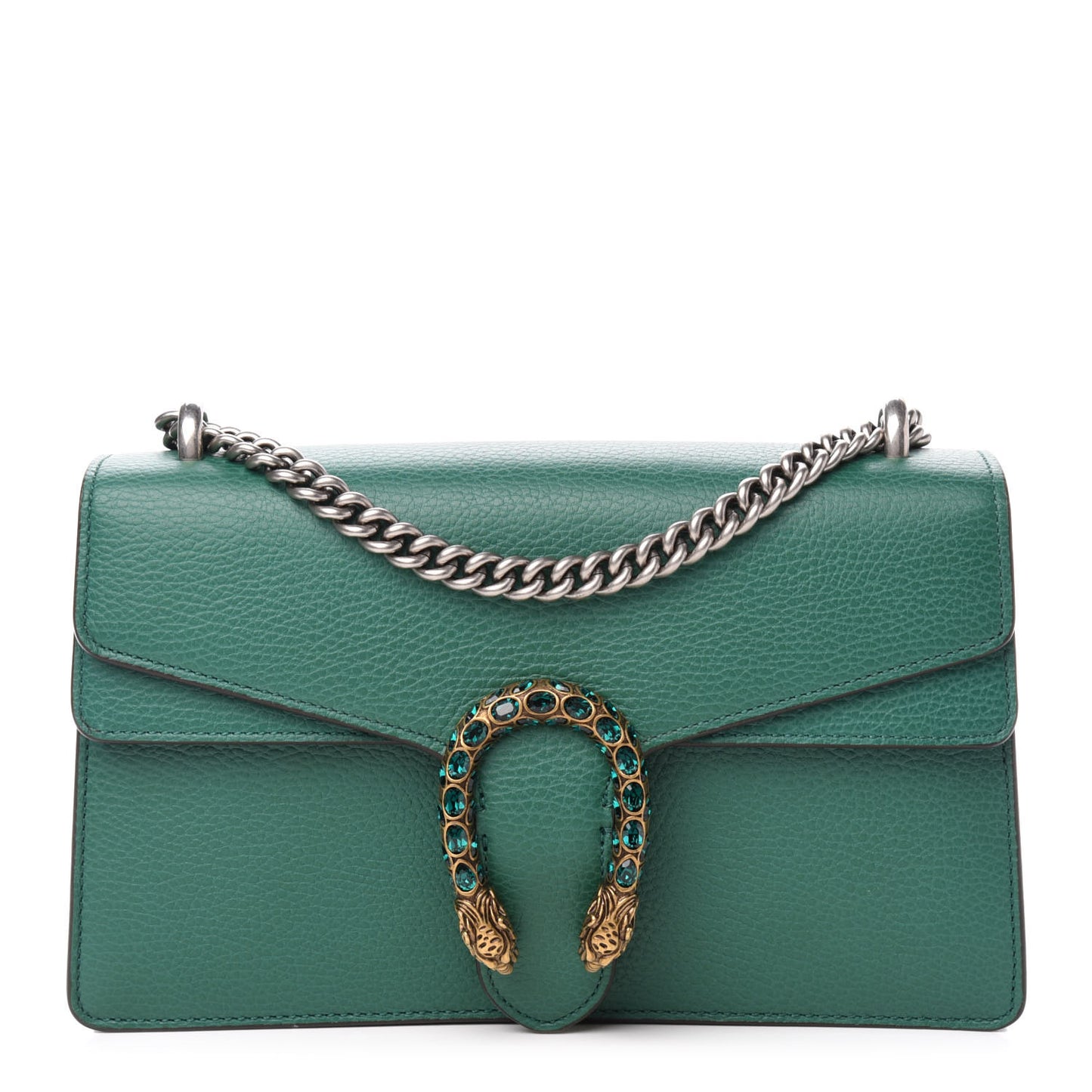 Pebbled Calfskin Small Dionysus Shoulder Bag Emerald