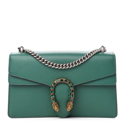 Gucci Pebbled Calfskin Small Dionysus Shoulder Bag Emerald 1 of 12