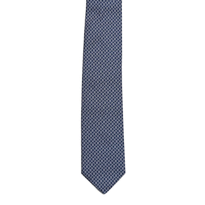 Hermes Silk Printed Mens H Enchaines Neck Tie Marine Ciel 2 of 5