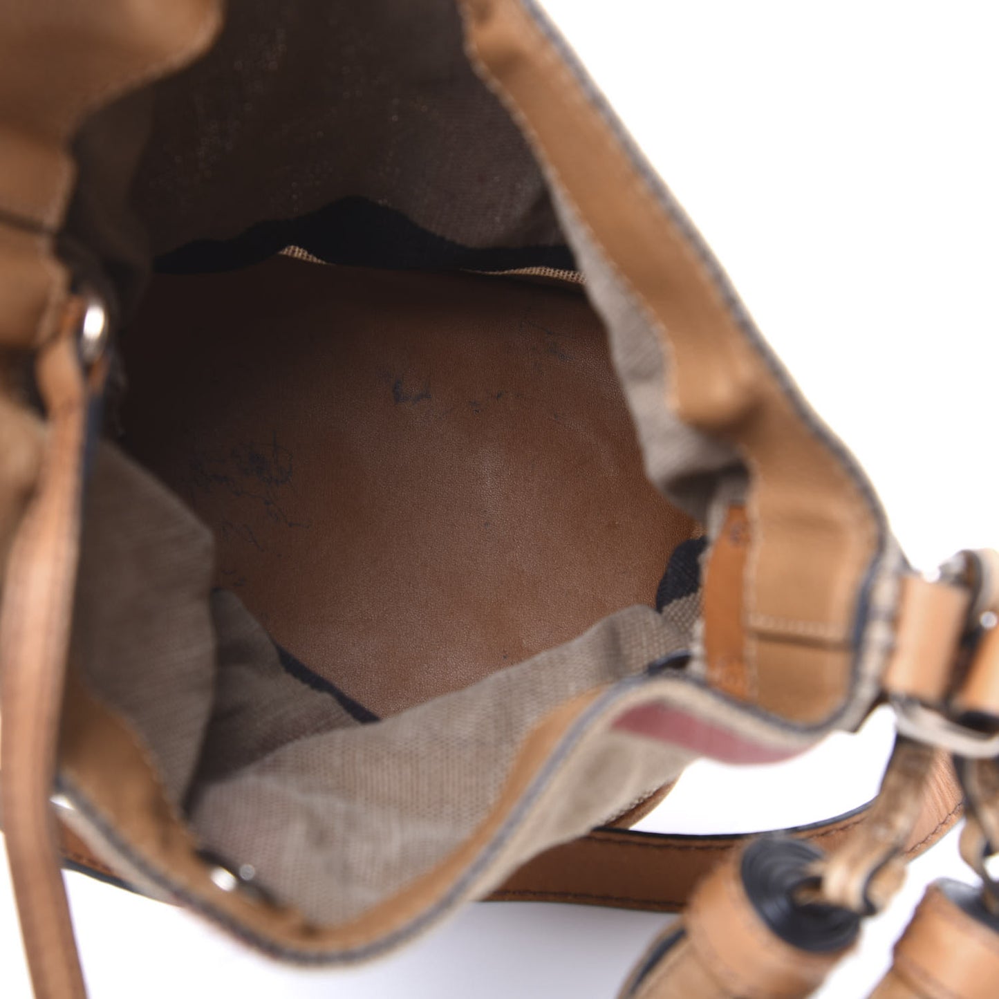 Canvas Mega Check Mini Ashby Tassel Crossbody Saddle Brown