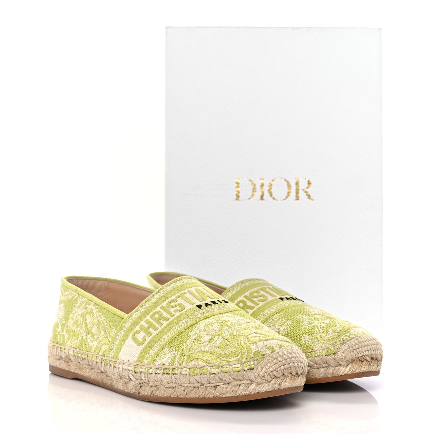 Embroidered Toile De Jouy Granville Espadrille 38.5 Off White Green