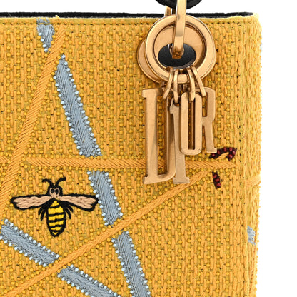 Christian Dior Canvas Embroidered Swords Mini Lady Dior Yellow Multicolor 8 of 11