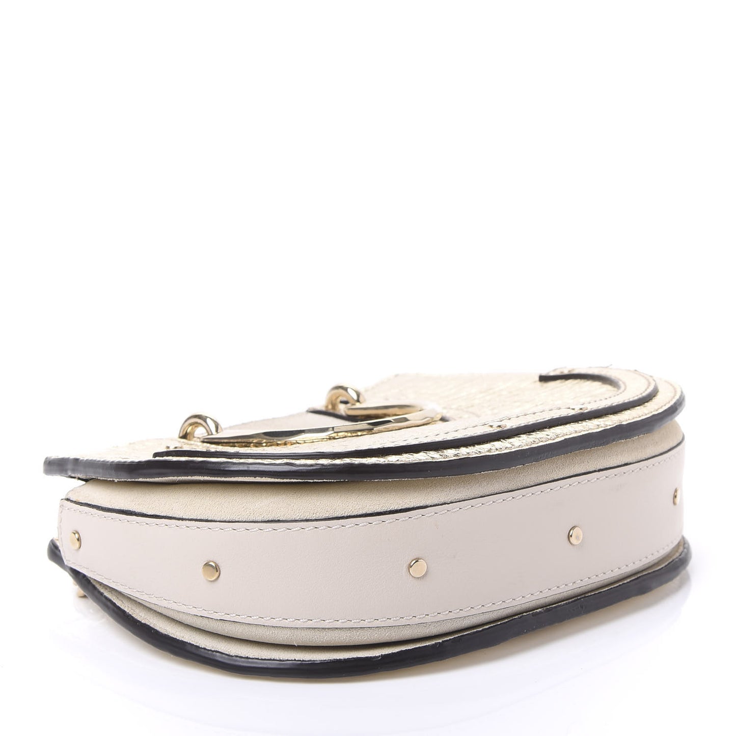 Metallic Calfskin Lambskin Suede Mini Pixie Signature Belt Bag Gold