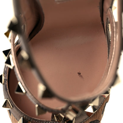 Valentino Garavani Calf Hair Leopard Print Rockstud Ankle Strap 100mm Pumps 36 Fucile Al Campion 9 of 10