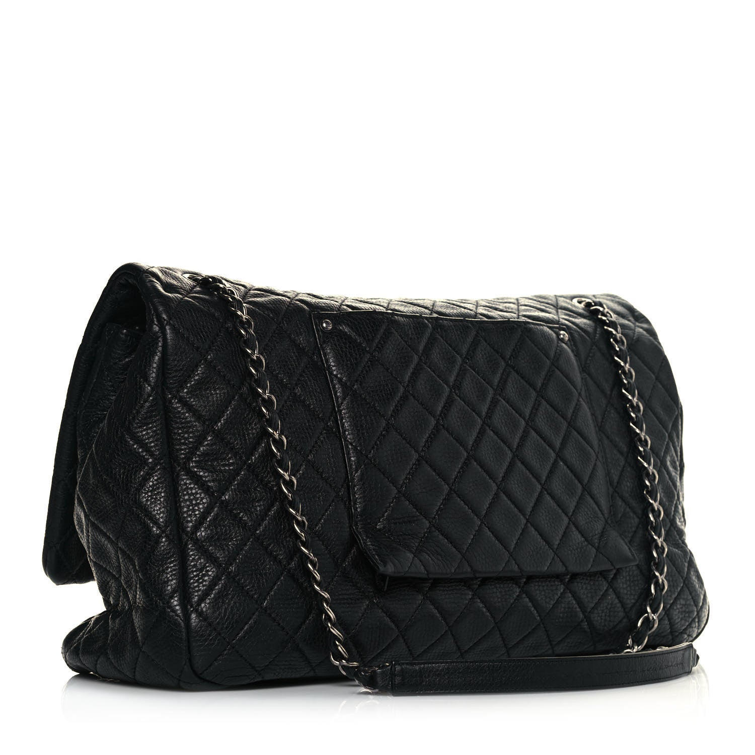Chanel Calfskin Quilted XXL Travel Flap Bag Black 3 of 17