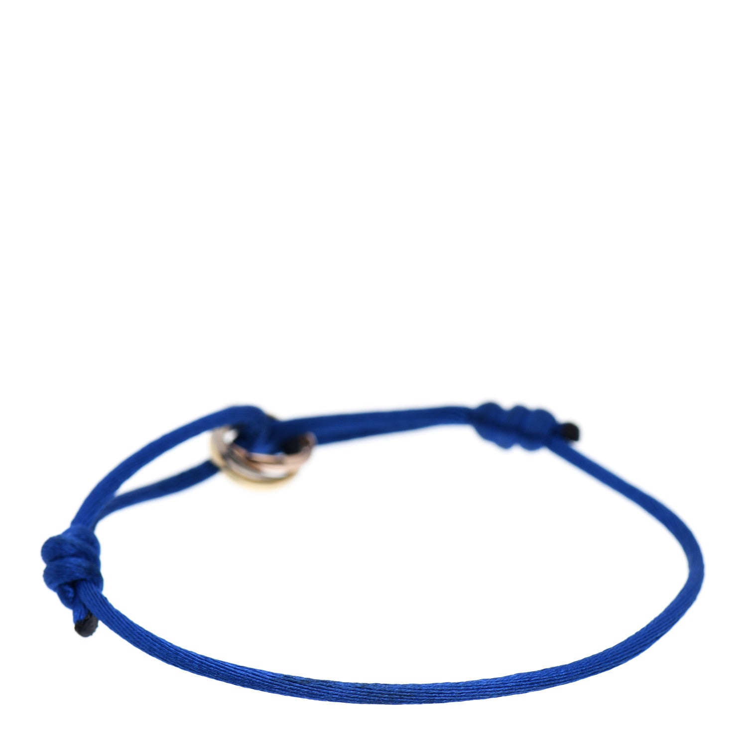 Cartier 18K Pink Yellow White Gold Trinity Adjustable Cord Bracelet Blue 2 of 6