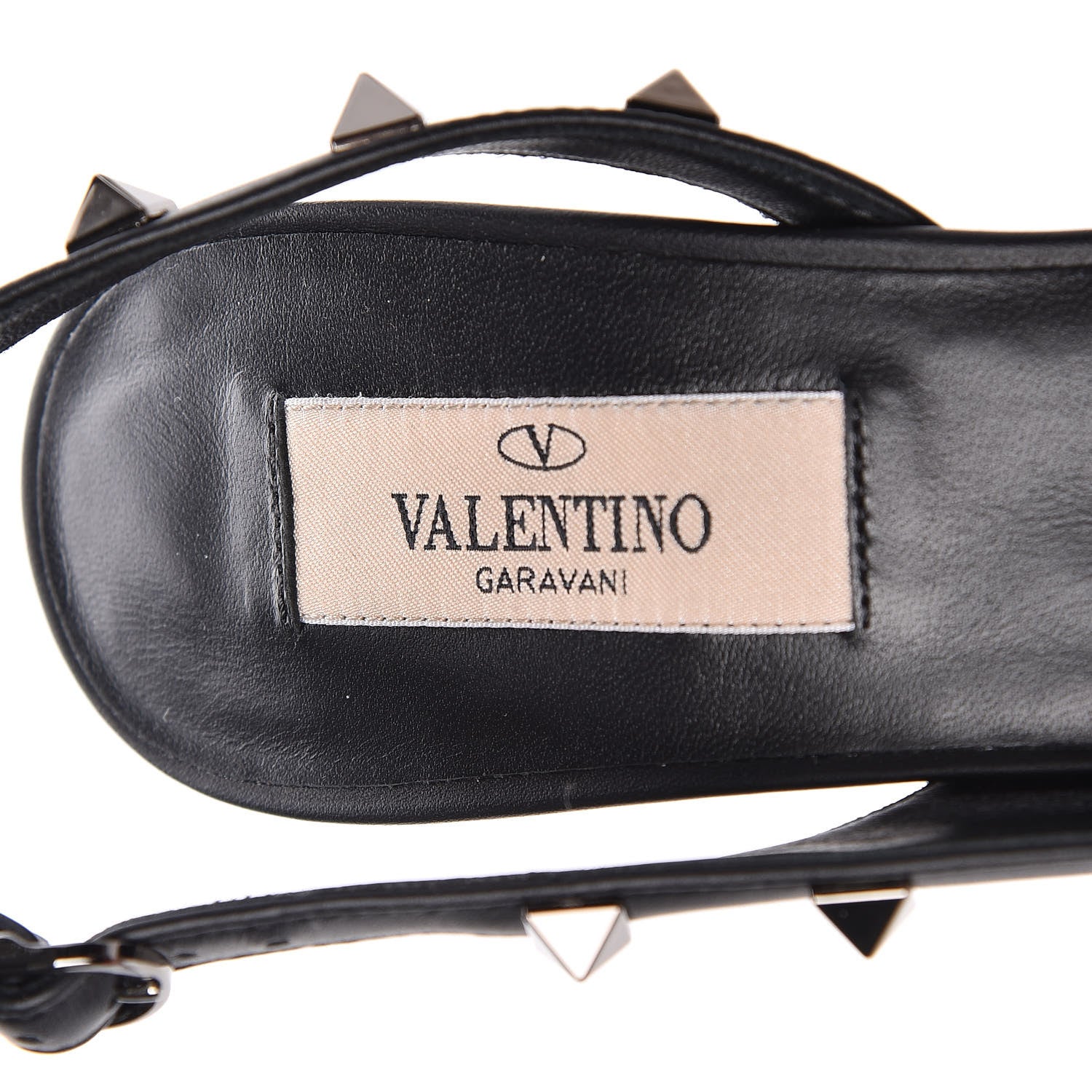Valentino Garavani Wrinkled Patent Rockstud Half D'Orsay Slingback 85mm Pumps 37.5 Black 6 of 10