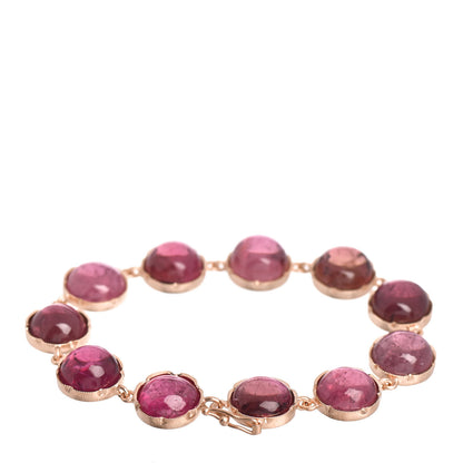 Irene Neuwirth 18K Rose Gold Pink Tourmaline Cabochon Link Bracelet 3 of 4