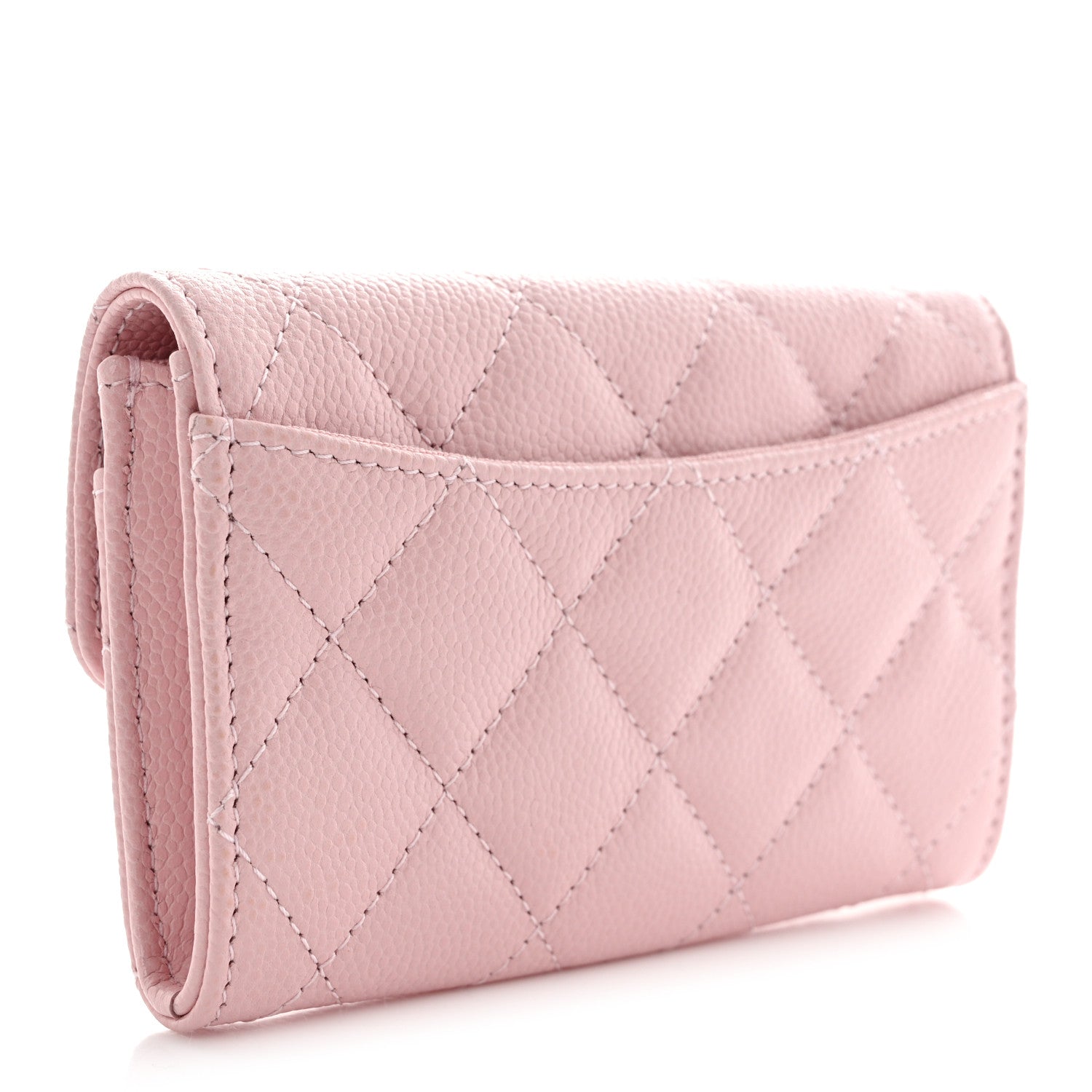 Chanel Caviar Quilted Flap Card Holder Wallet Light Pink 3 of 9