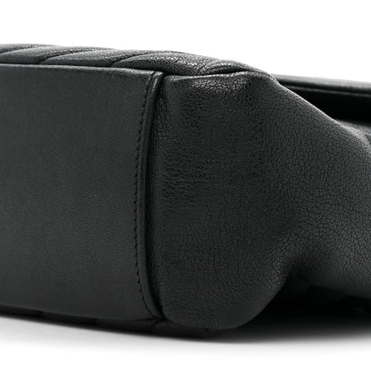 Saint Laurent Sheepskin Matelasse Chevron Monogram Large College Satchel Black 10 of 17