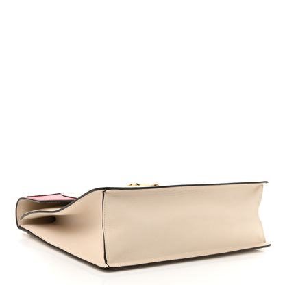 Gucci Goatskin Elaphe Pearl Medium Fox Broche Top Handle Bag Hibiscus Red Mystic White 4 of 12
