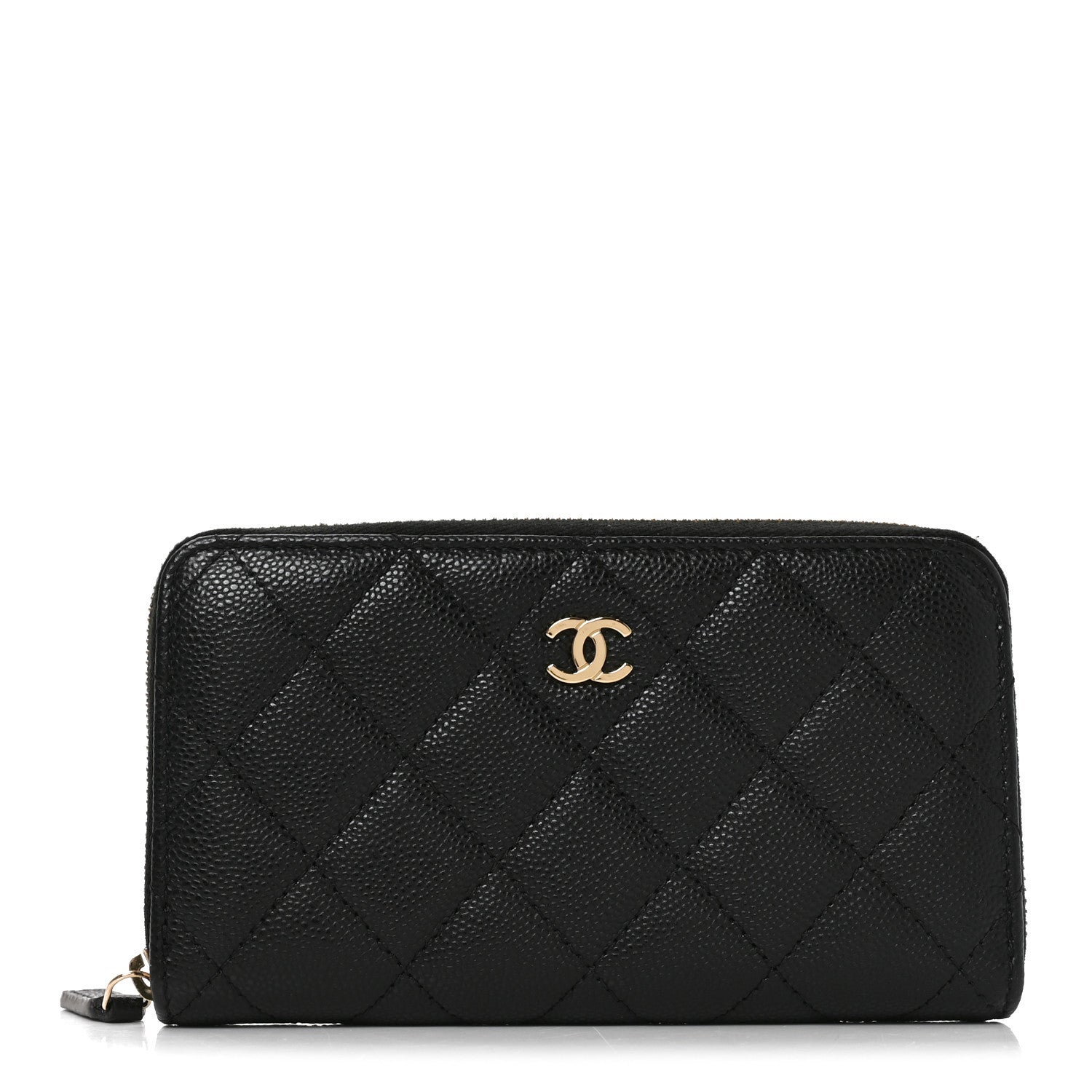 Chanel Caviar Quilted Medium Zip Around Wallet Black 1 of 8