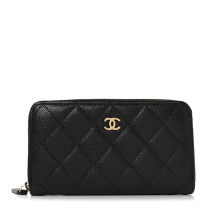 Chanel Caviar Quilted Medium Zip Around Wallet Black 1 of 8