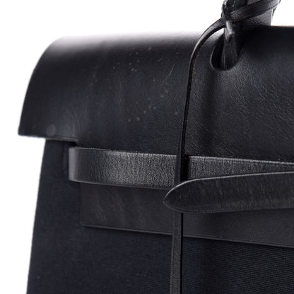 Hermes Toile Vache Calfskin Herbag 39 MM Black 9 of 14