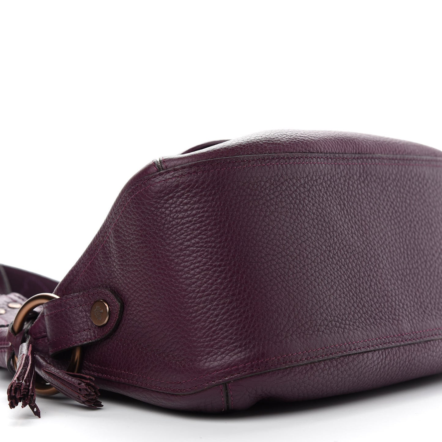 Grained Calfskin Shoulder Bag Eggplant