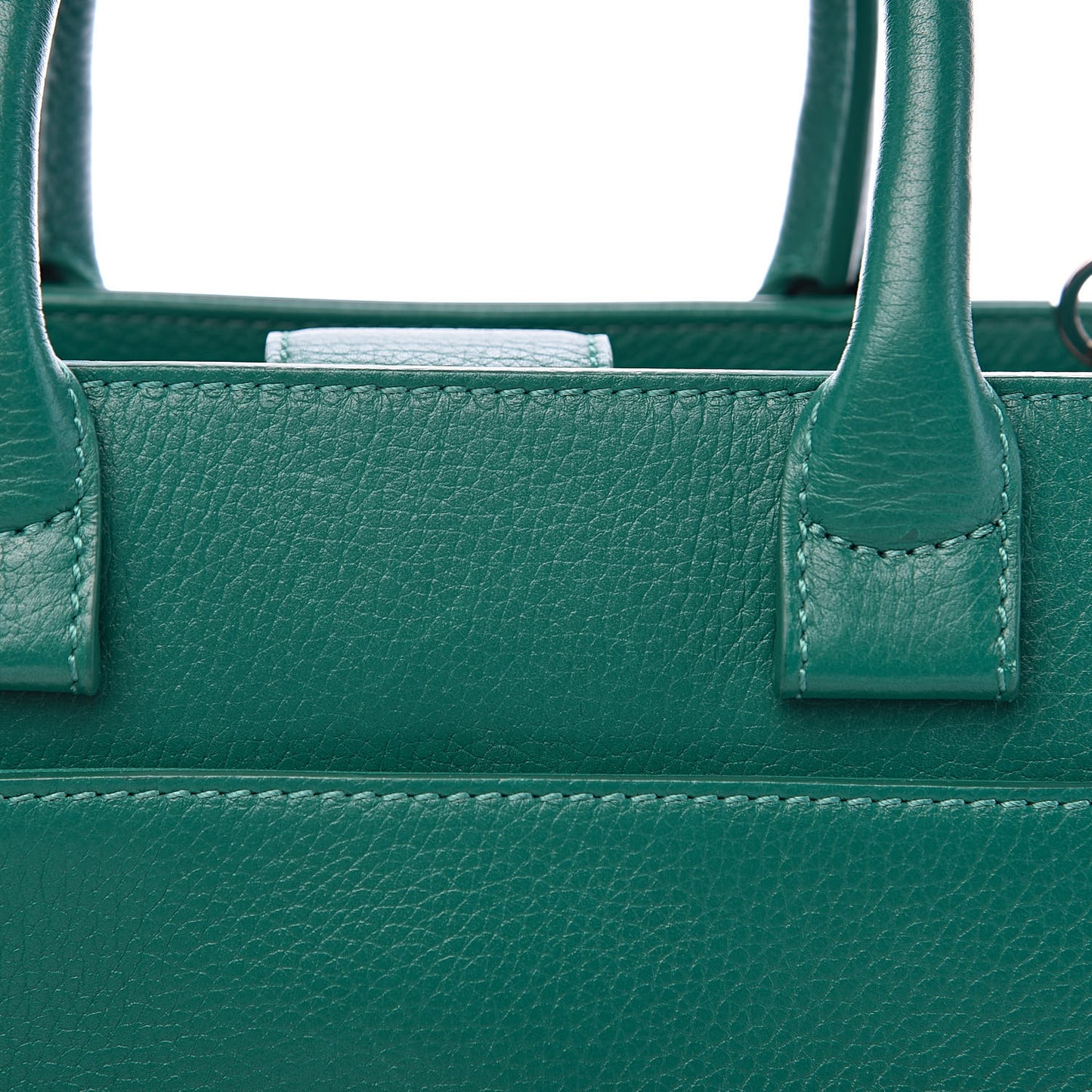 Grained Calfskin Mini Neo Executive Shopper Tote Green