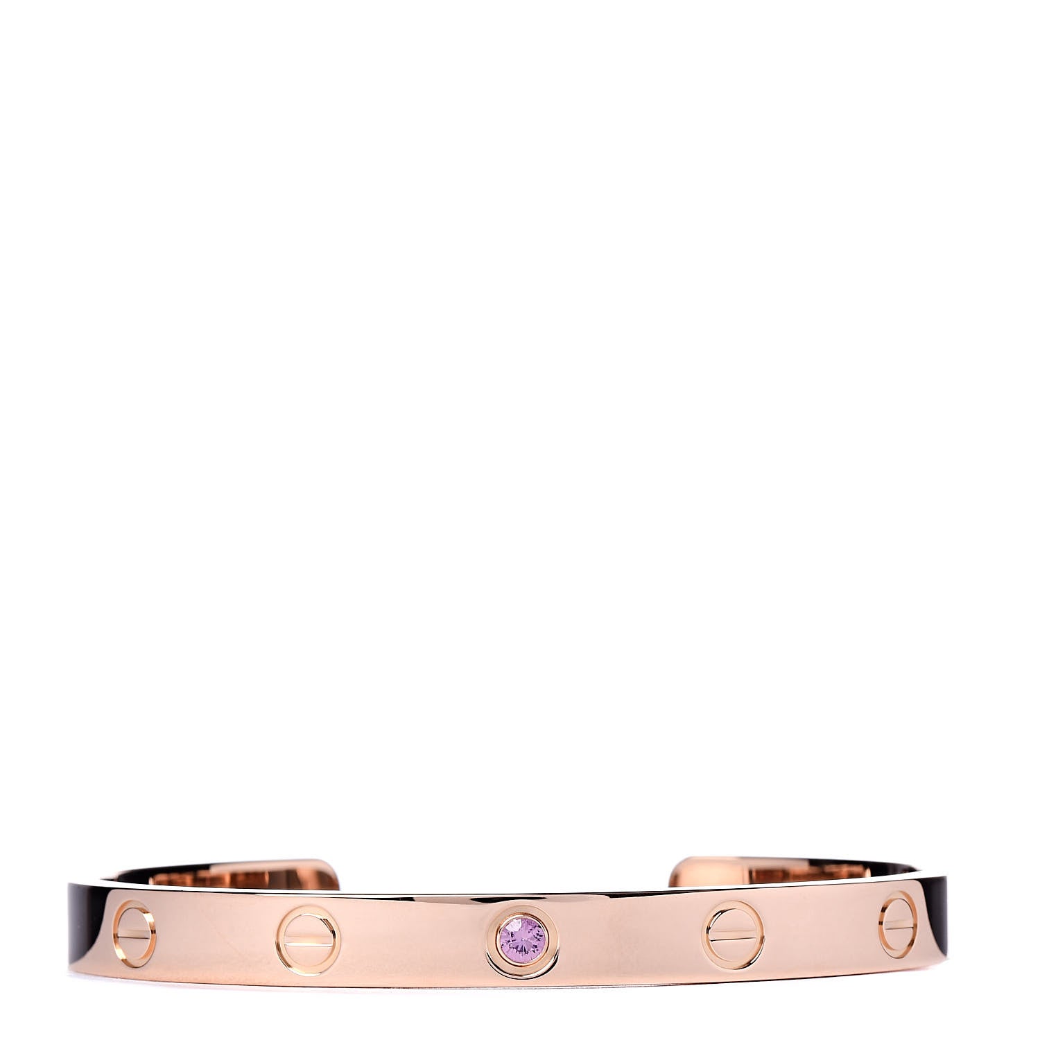 Cartier 18K Pink Gold Pink Sapphire LOVE Cuff Bracelet 17 1 of 5