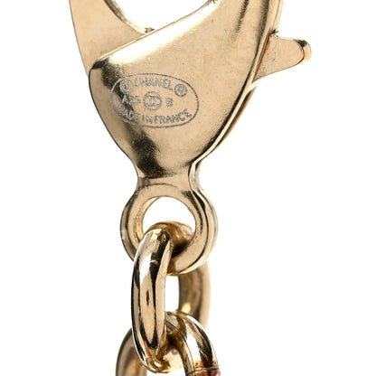 Chanel Metal Calfskin Crystal CC Chain Necklace Black Gold 5 of 7