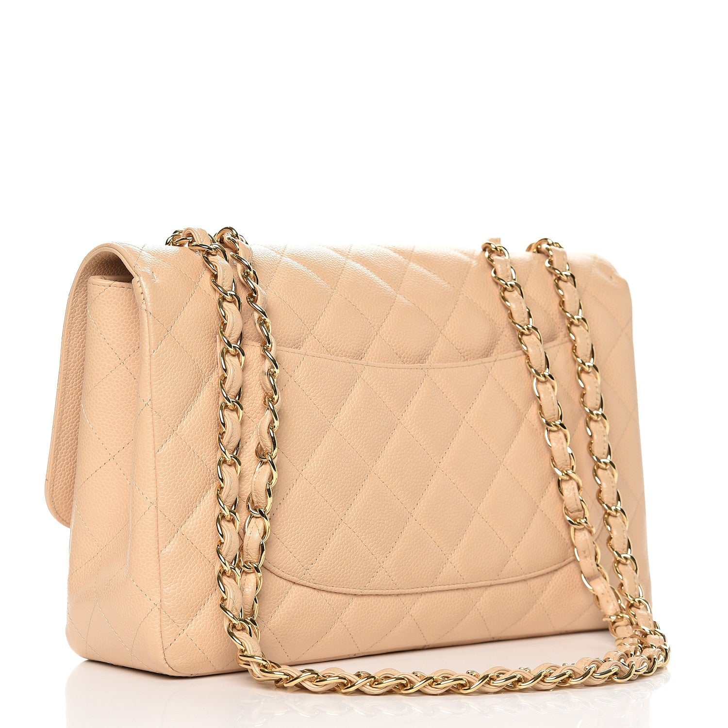 Chanel Caviar Quilted Jumbo Single Flap Beige Clair 3 of 8