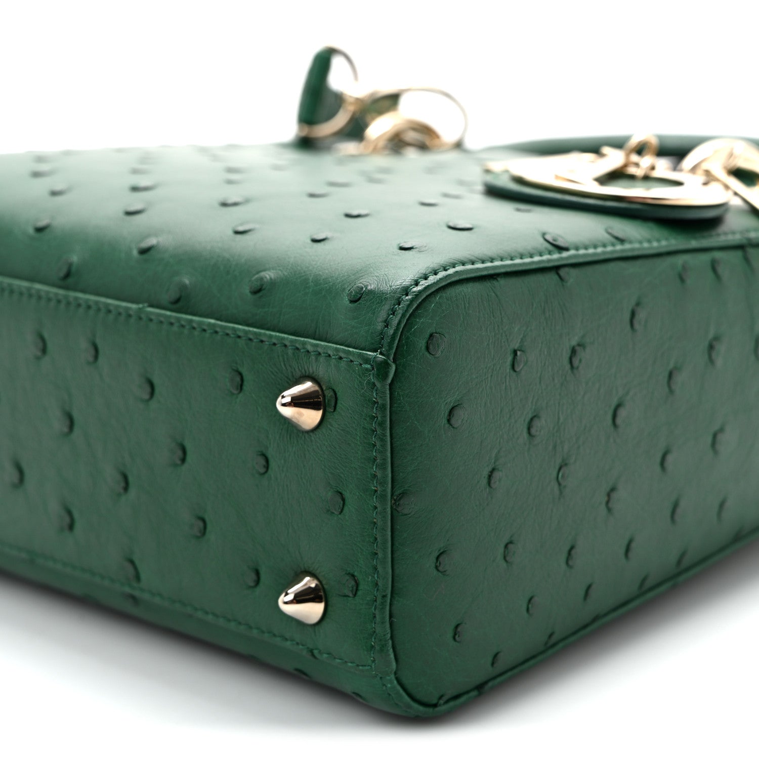 Christian Dior Ostrich Small Lady Dior Green 9 of 9