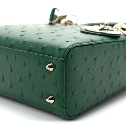 Christian Dior Ostrich Small Lady Dior Green 9 of 9