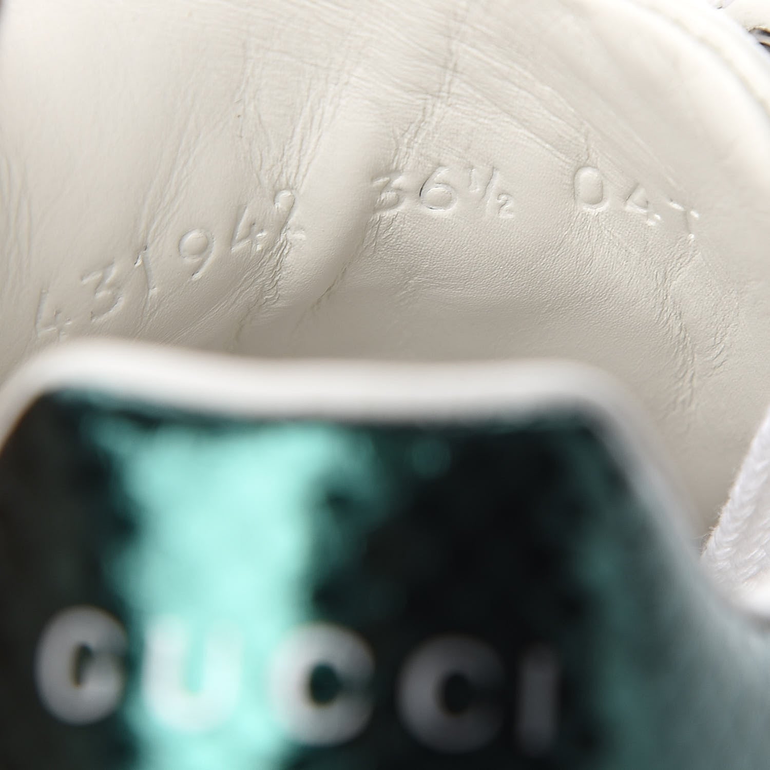 Gucci Calfskin Ayers Bee Embroidered Womens Ace Sneakers 36.5 White Green 9 of 9