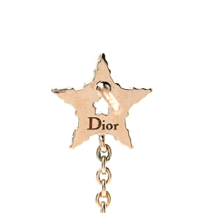 Christian Dior Pearl Crystal Shiny-D Dangle Chain Earrings Gold 4 of 4