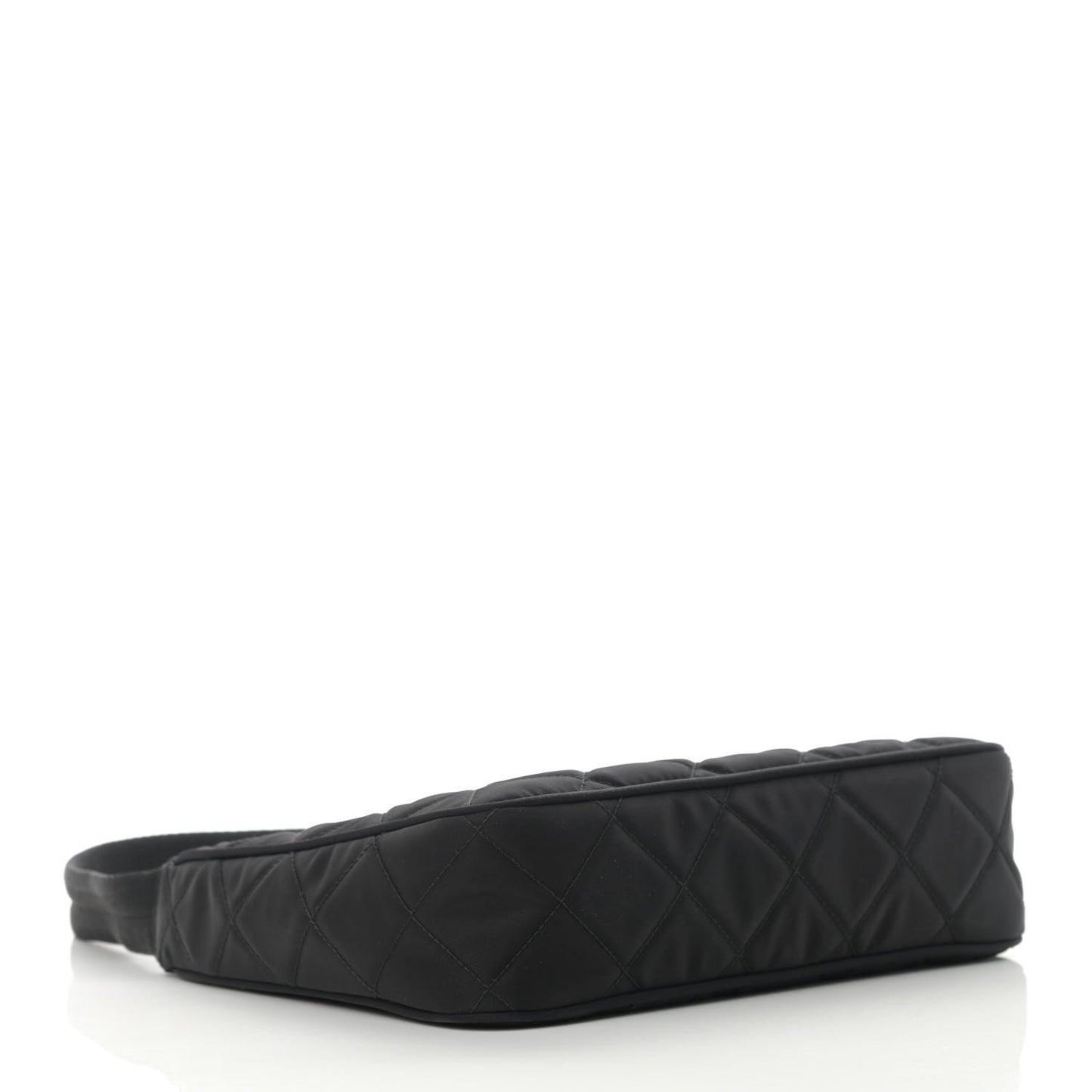 Tessuto Nylon Stitched Shoulder Bag Black