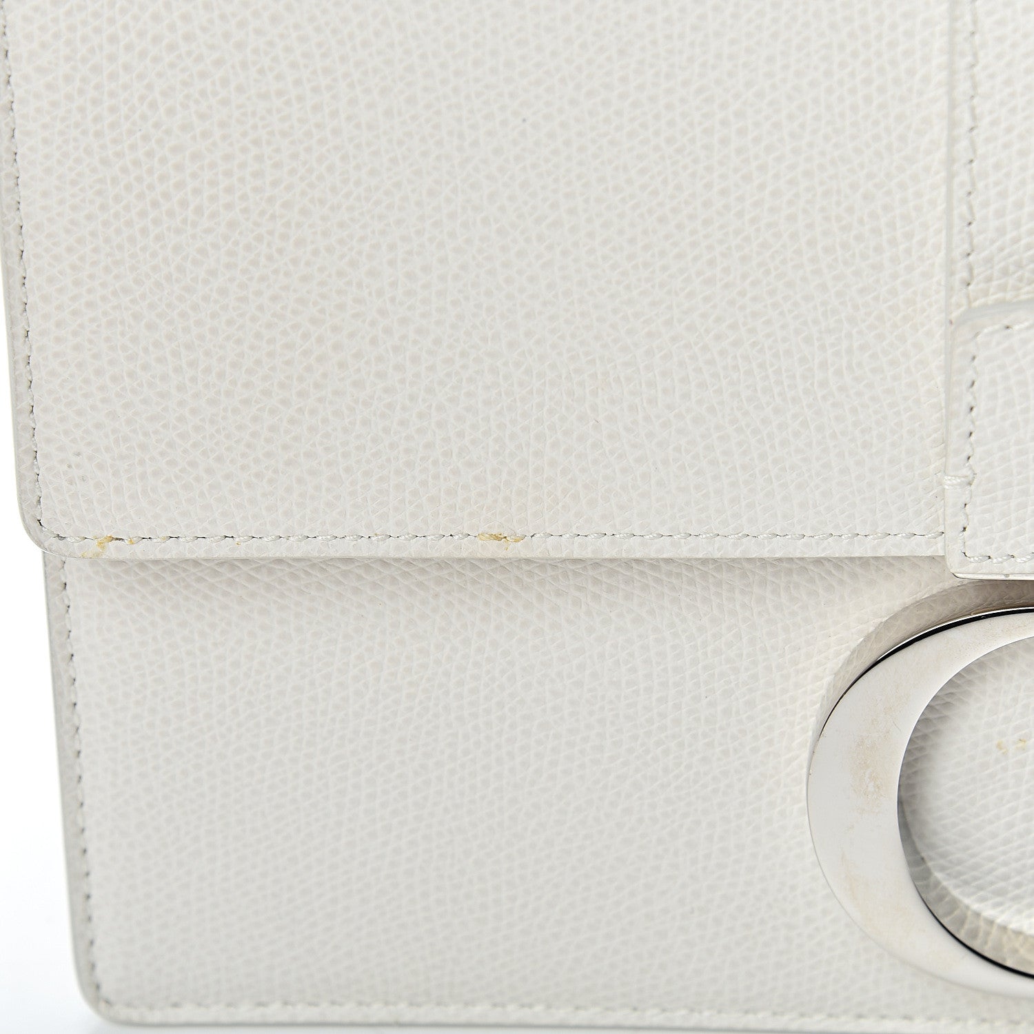Christian Dior Grained Calfskin 30 Montaigne Chain Flap Bag White 10 of 12