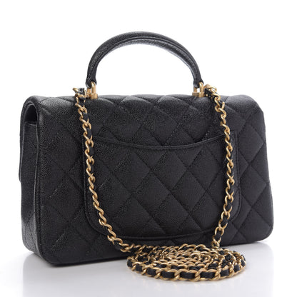 Chanel Caviar Quilted Mini Top Handle Rectangular Flap Black 3 of 9