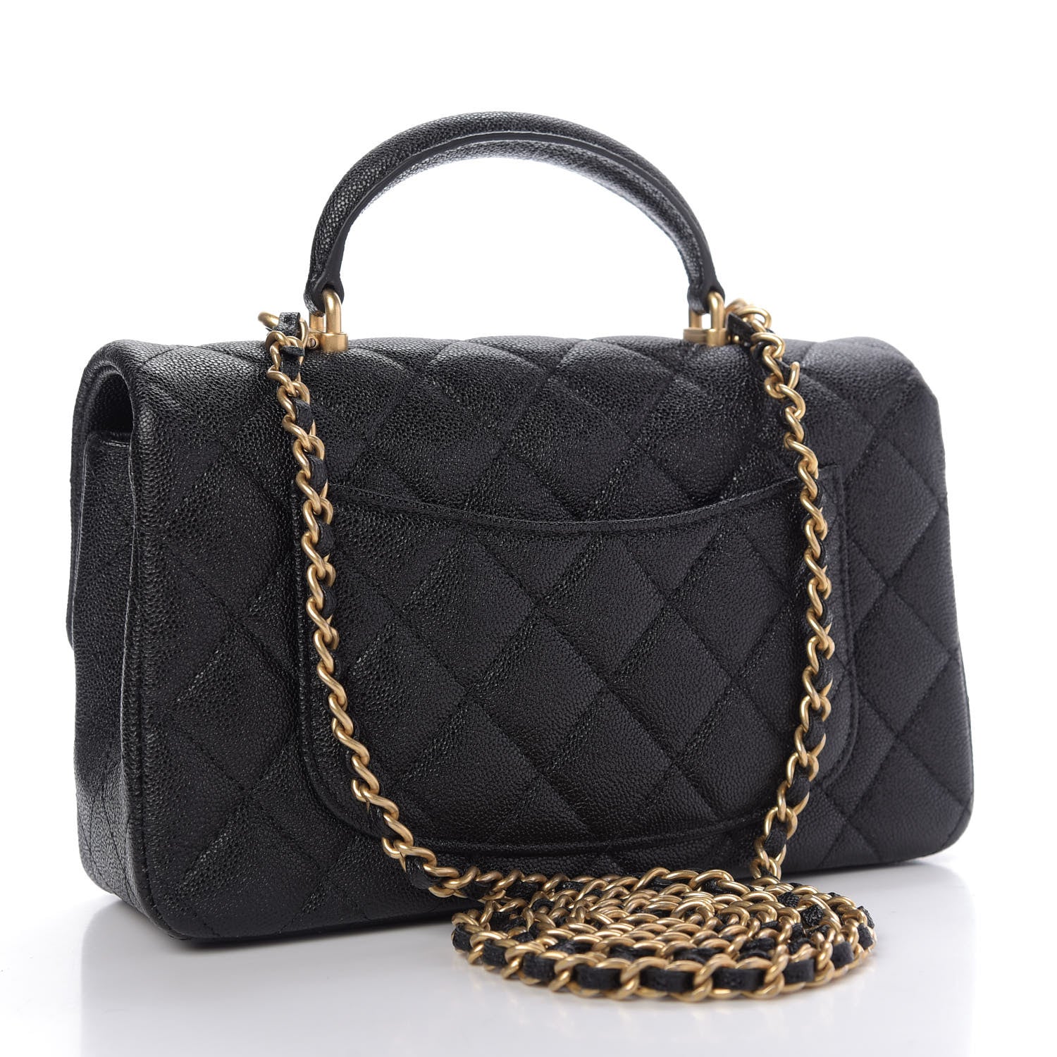 Chanel Caviar Quilted Mini Top Handle Rectangular Flap Black 3 of 9