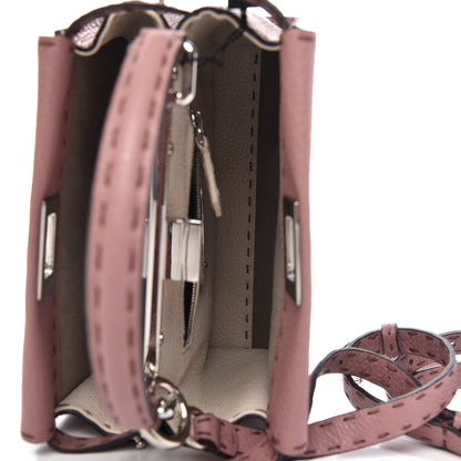 Fendi Cuoio Romano Selleria Bi-Color Mini Peekaboo Iconic Satchel English Rose Camelia 5 of 9