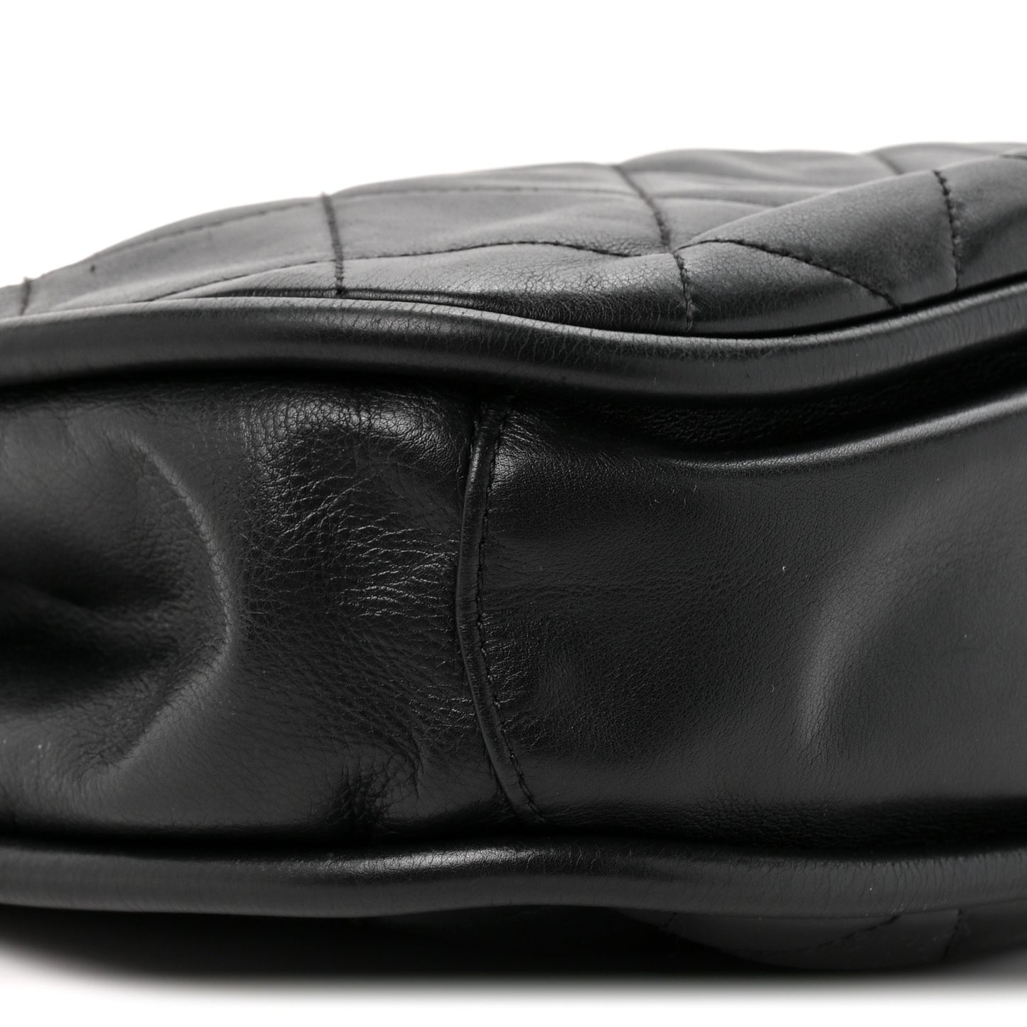 Shiny Lambskin Quilted Fashion Therapy Hobo Black