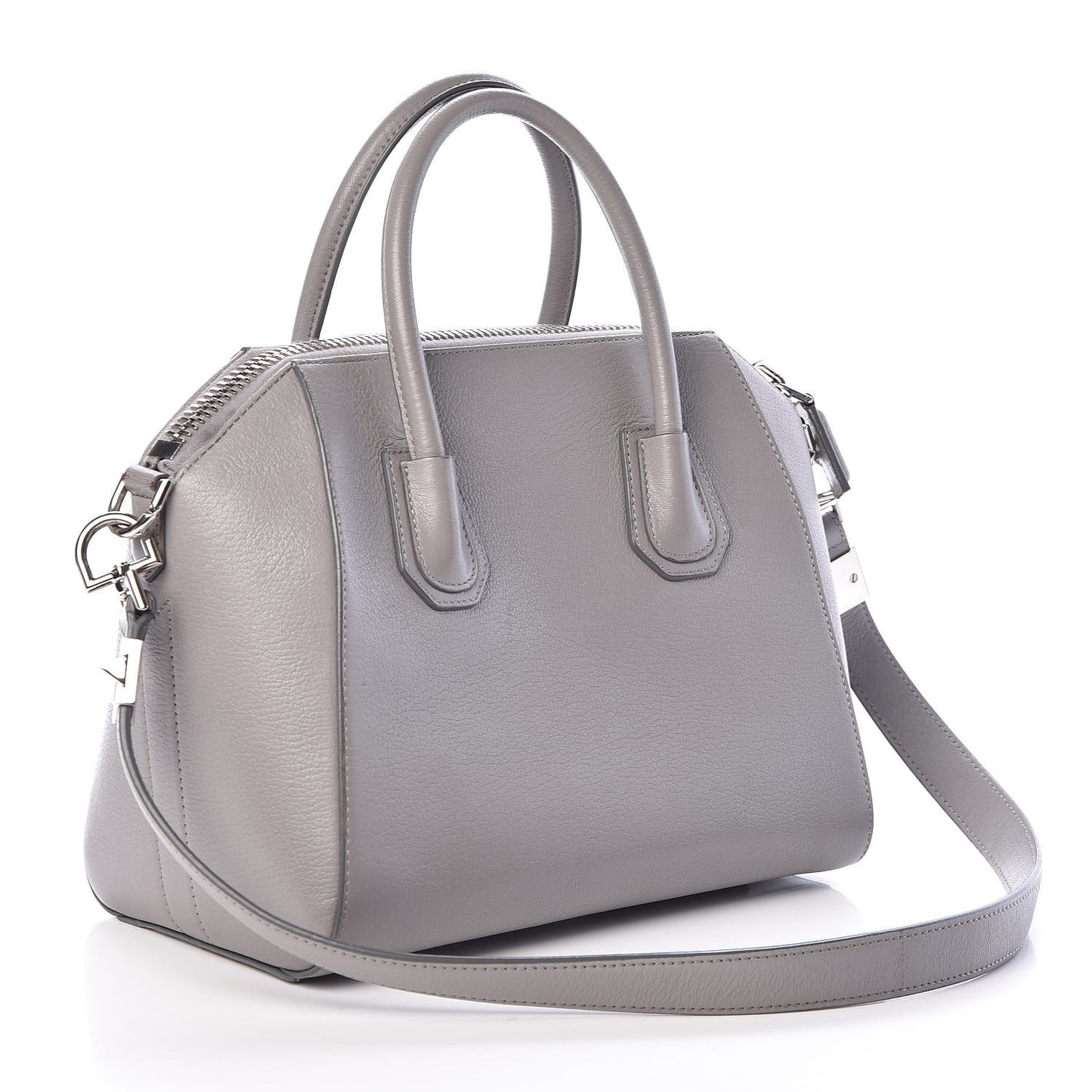 Sugar Goatskin Small Antigona Pearl Grey