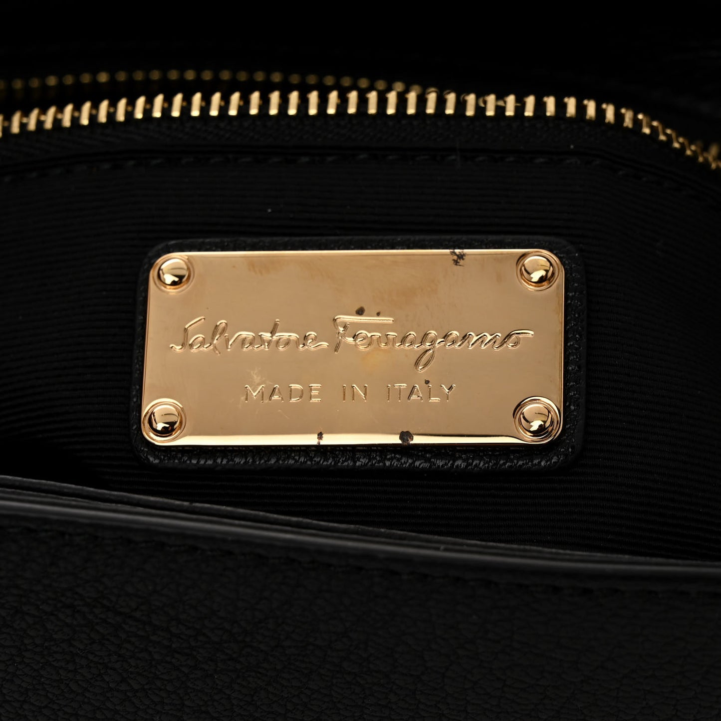 Grained Calfskin Small Greta Shoulder Bag Black