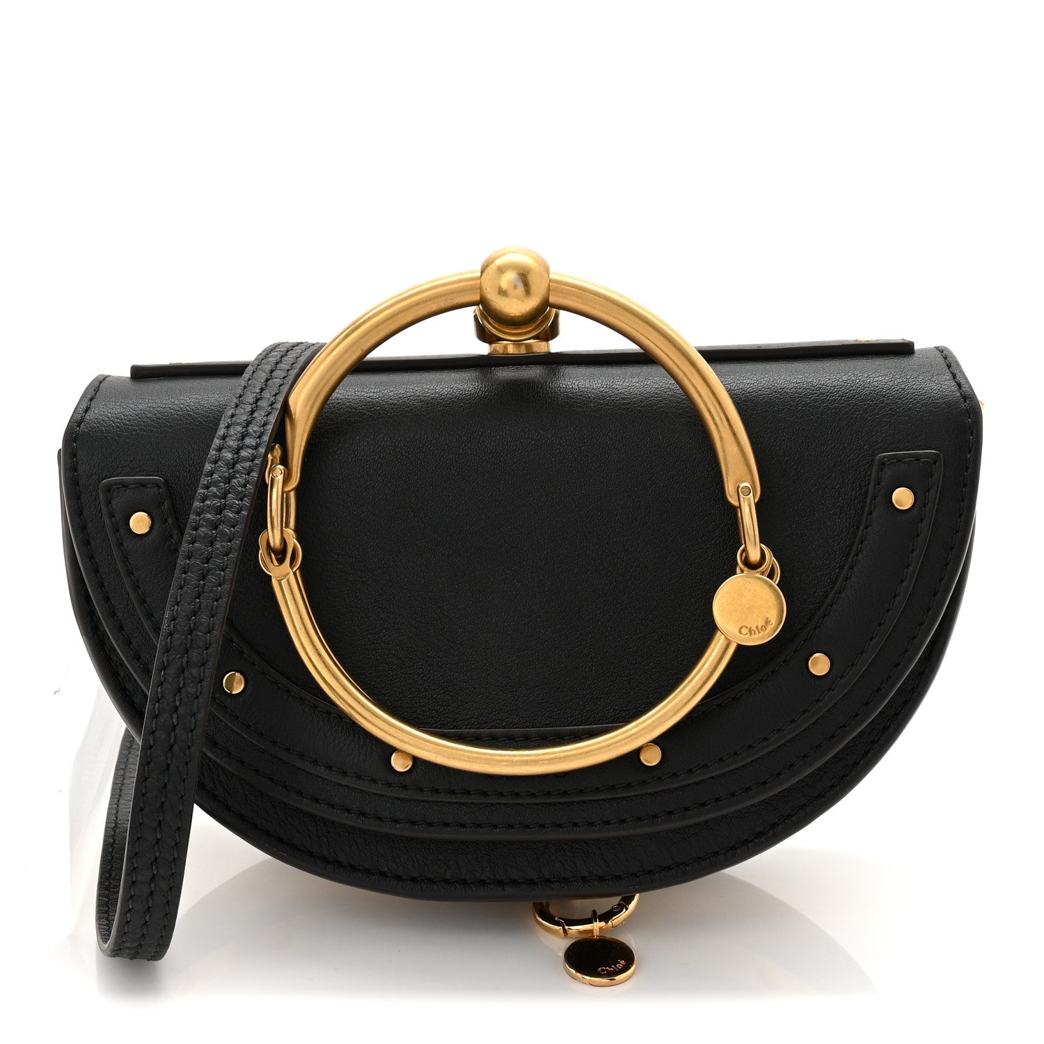 Chloe Calfskin Small Nile Bracelet Minaudiere Bag Black 1 of 12