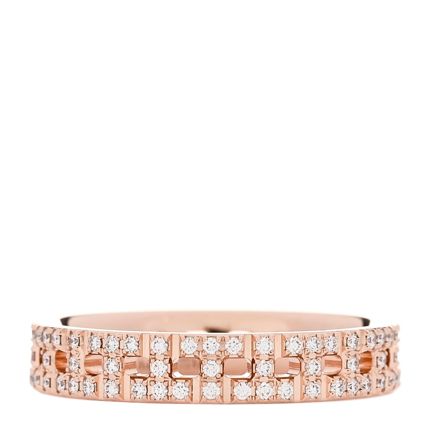 18K Rose Gold Diamond Narrow T True Band Ring 49 5
