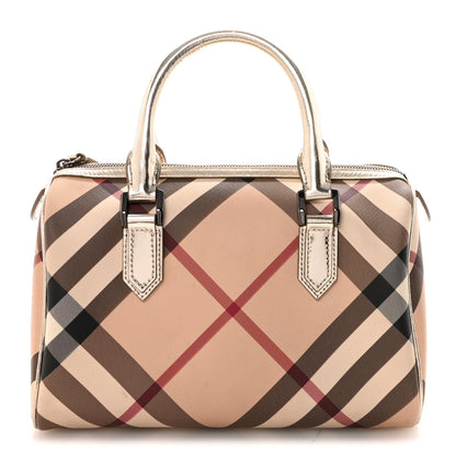 Burberry Patent Nova Check Small Chester Bowling Bag Nickel 1 of 9