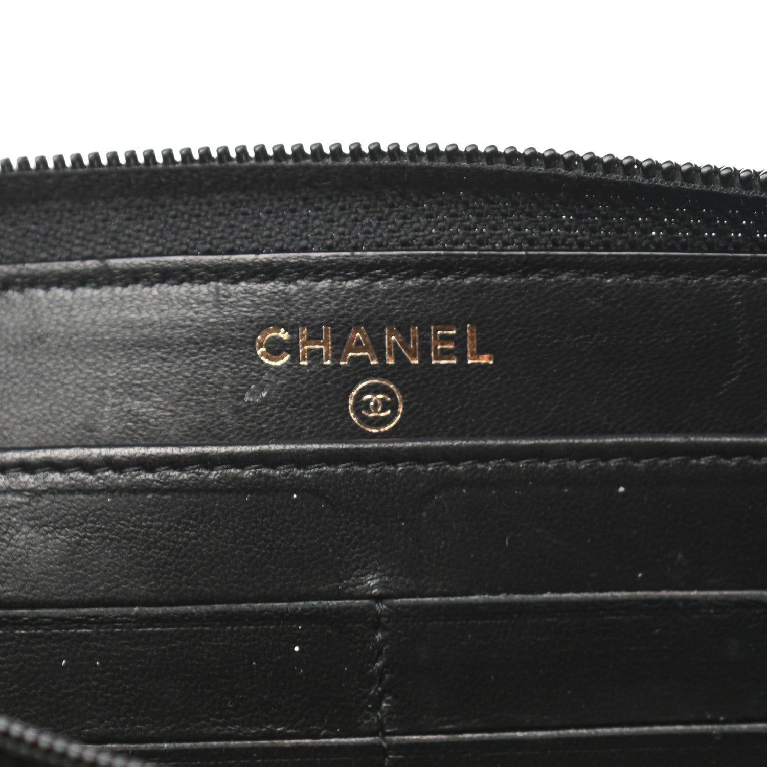Chanel Lambskin Quilted Boy Zip Around Wallet Black 6 of 10