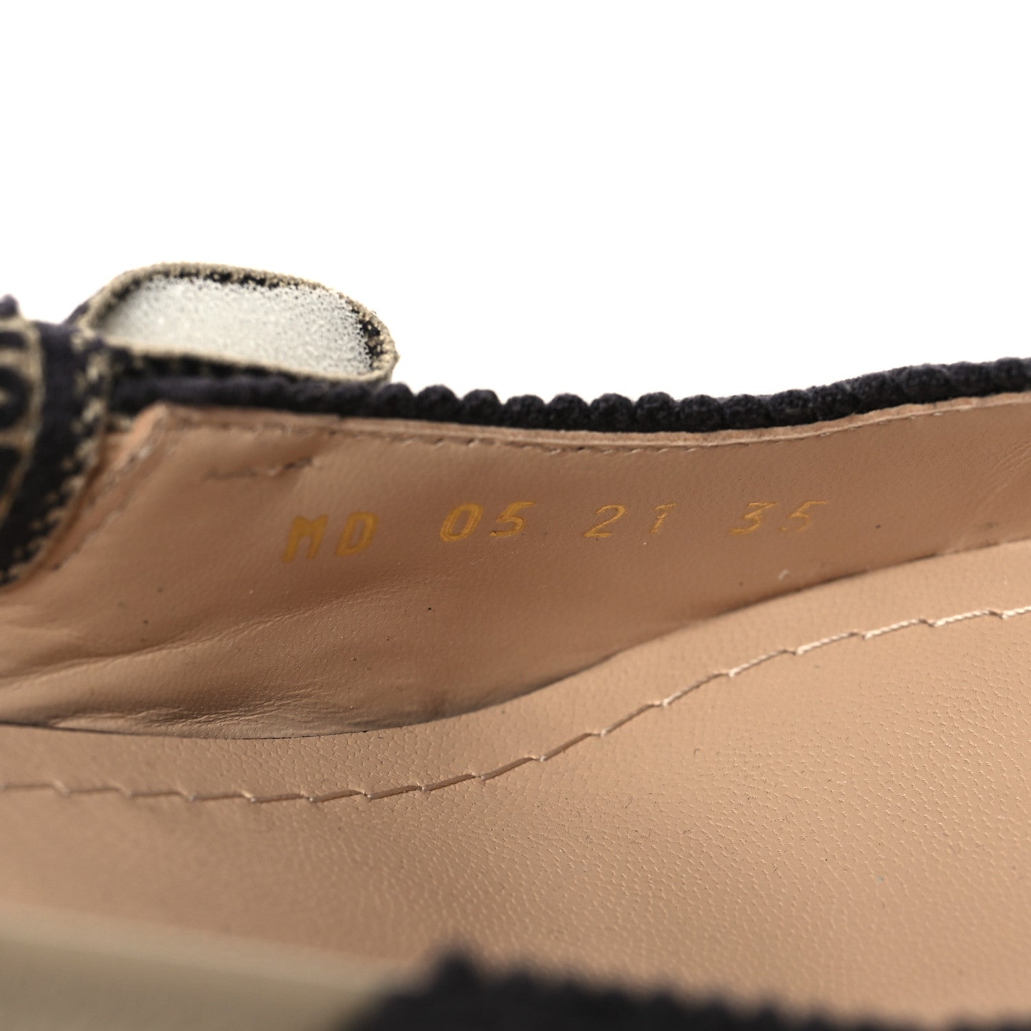 Christian Dior Mizza Cotton Ribbon Embroidered J'Adior Slingback 65mm Pumps 35 Natural 6 of 10