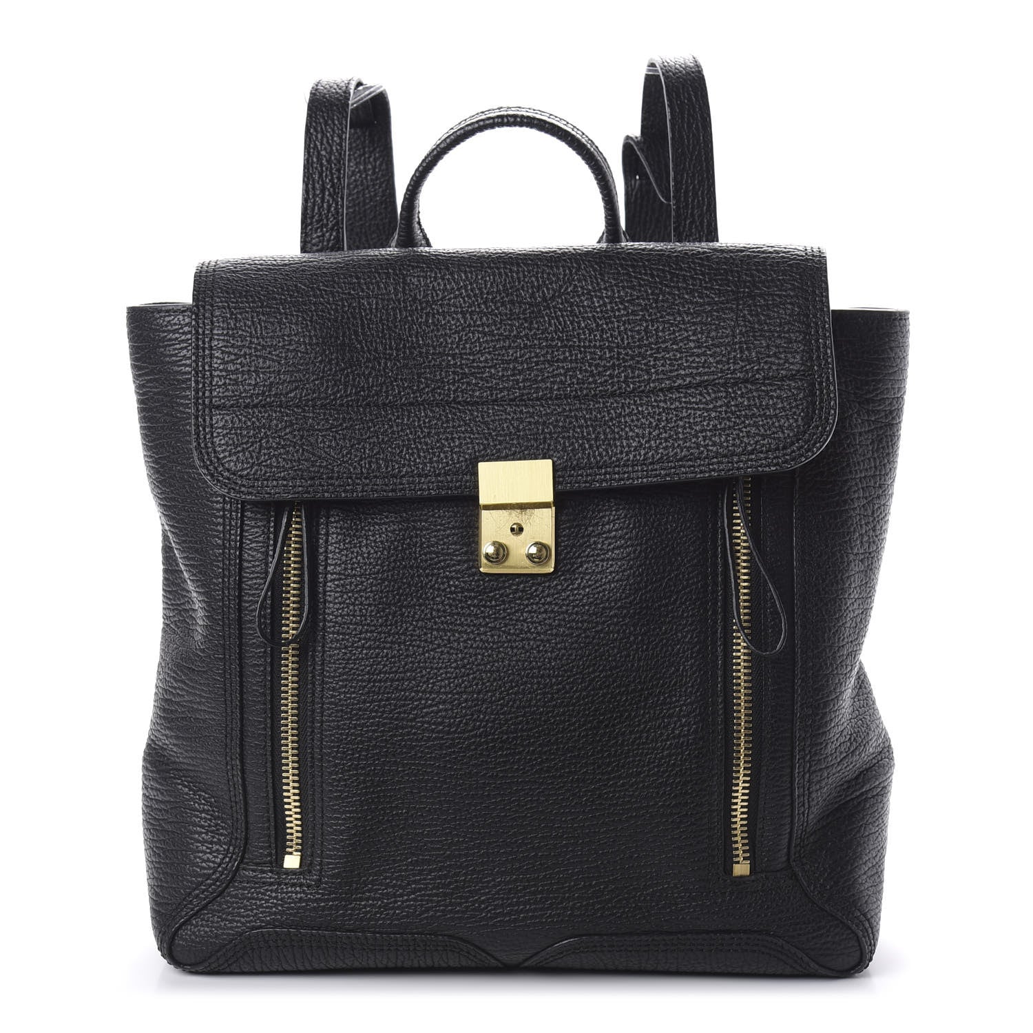 3.1 Phillip Lim 3.1 Textured Calfskin Pashli Backpack Black 1 of 9